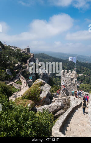 Castelo dos Mouros ou Château des Maures de Sintra, Portugal Banque D'Images