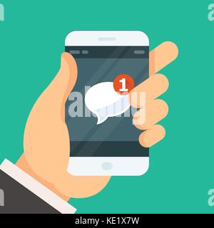 Nouveau message entrant - email reçu sur l'icône sur l'écran du smartphone Illustration de Vecteur