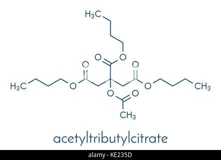 Acétyl tributyl citrate (ATBC) plastifiant biodégradables. molécule alternative à Phthalate Plasticizers. formule topologique. Illustration de Vecteur