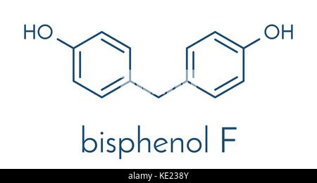 Le bisphénol f (FBP) molécule. alternative pour le bisphénol A (BPA). formule topologique. Illustration de Vecteur