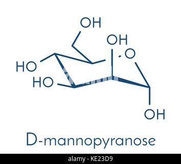 Le mannose (D-mannose) molécule de sucre. épimère de glucose. formule topologique. Illustration de Vecteur