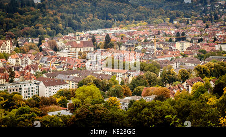 Image panoramique de Freiburg wiehre et freiburg littenweiler tiré du Schlossberg Banque D'Images