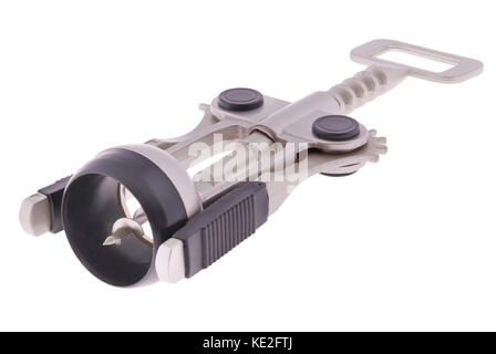 Tire-bouchon métal isolated on white Banque D'Images