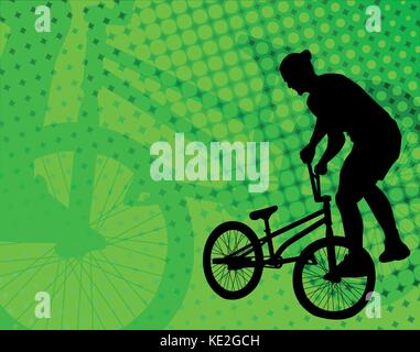 Stunt bmx cycliste sur l'abstract background - vector Illustration de Vecteur