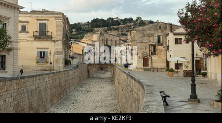 La photographie de rue, de la ville de Scicli, Sicile Banque D'Images