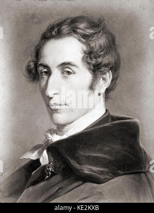 Friedrich Carl Maria von Weber - portrait du compositeur allemand par G. Jager. 18 novembre 1786 - 5 juin 1826. Banque D'Images