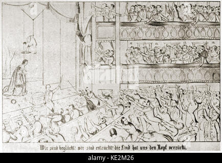 Jenny Lind. Tonnerre d'applaudissements de l'auditoire après une performance de Jenny Lind à Hambourg. La soprano suédoise, 1820-1887. Banque D'Images