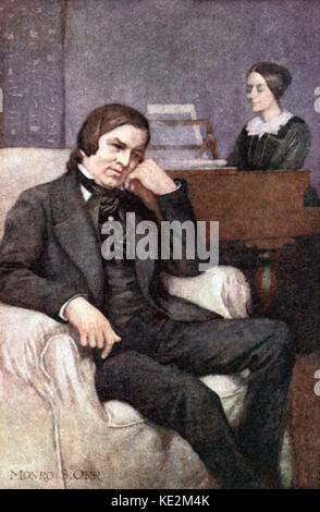 Robert et Clara Schumann - portrait de l'Allemand mariés pianistes et compositeurs. Clara Schumann : 13 septembre 1819 - 20 mai 1896, Robert Schumann : 8 juin 1810 - 29 juillet 1856. Banque D'Images