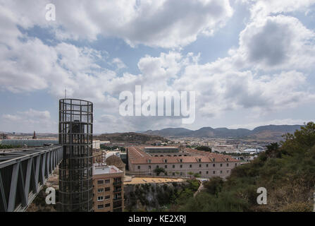 Ascenseur Ascenseur panoramique à Cartagena, Murcia Espagne Banque D'Images