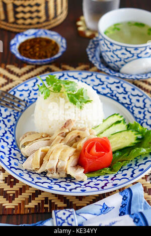 Riz au poulet hainanese Banque D'Images