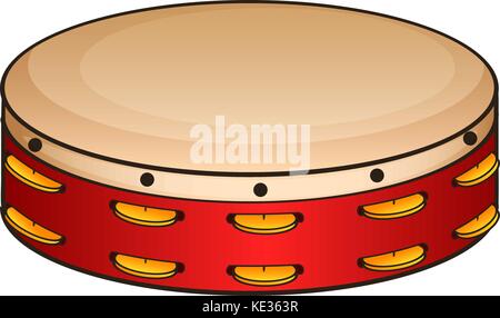 Tambourin rouge sur blanc illustration Illustration de Vecteur