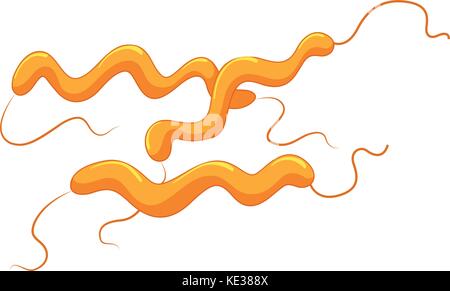 Tube jaune les bactéries dans les intestins illustration Illustration de Vecteur