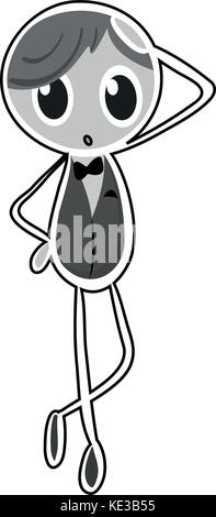 Doodle man in tuxedo illustration Illustration de Vecteur