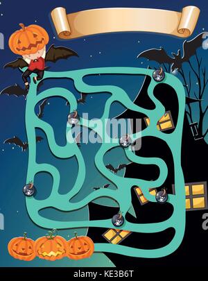 Modèle de jeu à thème de l'halloween illustration Illustration de Vecteur