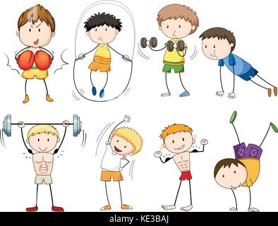 Les gens qui font différents types de sports illustration Illustration de Vecteur