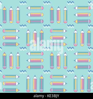 Modèle logique dynamique avec des crayons à Memphis style, format vectoriel Illustration de Vecteur