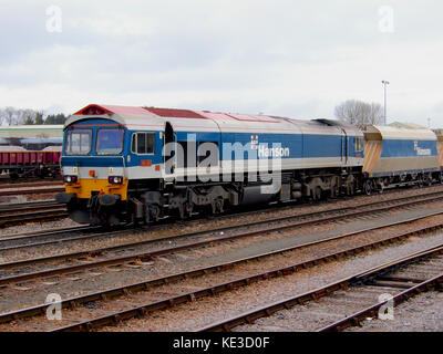 Class 59 sur le total de la locomotive train à Westbury, Angleterre Banque D'Images