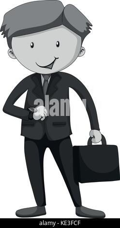 Man in suit carrying a briefcase Illustration de Vecteur