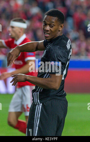 Lisbonne, Portugal. 18 oct, 2017 18 octobre 2017.. Lisbonne, Portugal. unitedõs avant de Manchester france anthony martial (11) au cours de la partie de la 3e ronde de la Ligue des champions, groupe a, SL Benfica v Manchester United FC Crédit : Alexandre de Sousa/Alamy live news Banque D'Images