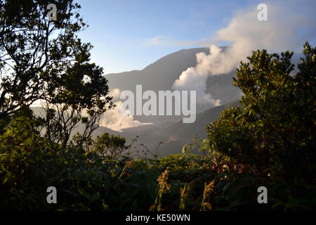 La randonnée du mont papandayan. pas une très haute montagne, car il peut facilement être parcouru en une journée. pic a été prise à Garut, août 2014. Banque D'Images