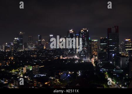 L'horizon de Jakarta, prises en 2017. autour du quartier des affaires de Kuningan. Banque D'Images