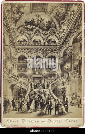 Opéra de Paris - l'inauguration. Sur le grand escalier de l'auditoire - Le Grand escalier. Nouvel Opera. Banque D'Images