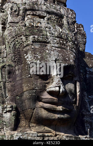 La vue autour du complexe du temple Bayon à Angkor Wat, au Cambodge. Il est célèbre pour de nombreux visages que sculptés sur le mur. pic a été prise en janvier 2015. Banque D'Images