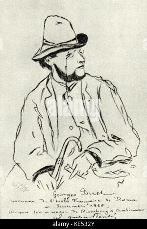 Portrait de Georges Bizet - dimensions du 1860. Compositeur français, 25 octobre 1838 - 3 juin 1875 Banque D'Images