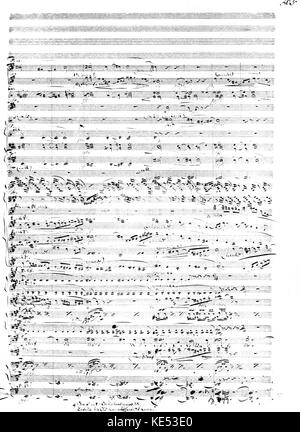 Richard Wagner, Tristan und Isolde. La page de la partition originale. Compositeur allemand d'auteur, 22 mai 1813 - 13 février 1883. Banque D'Images