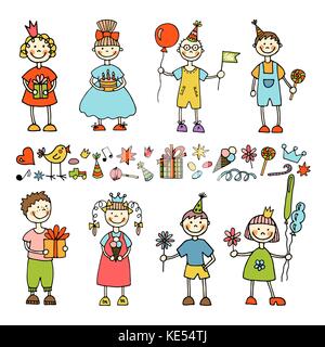 Accueil vecteur carte bébé avec un joyeux anniversaire Illustration de Vecteur