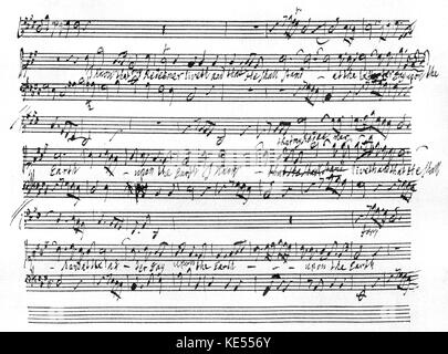 George Frideric Handel - page de score pour le compositeur allemand / anglais «messie oratorio'' (1741). Se lit comme suit : ' Je sais que mon rédempteur est vivant et qu'il s'arrêtera.. '. GFH : 23 février 1685 - 14 avril 1759. Banque D'Images