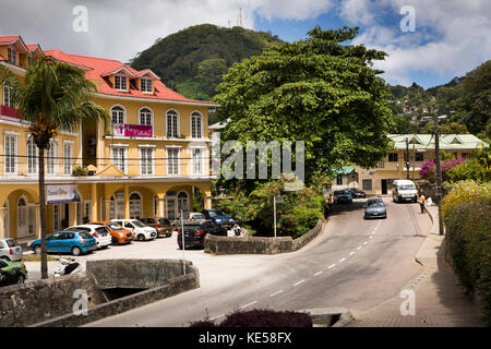 Les Seychelles, Mahe, Olivier Maradan rue, magasins Banque D'Images