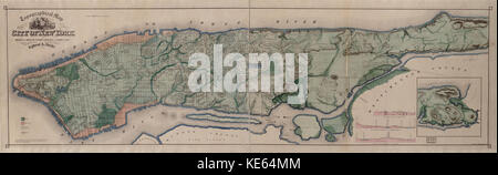 Viele Map (carte topographique de la ville de New York), 1865 Banque D'Images