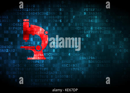 Science concept : microscope sur fond numérique Banque D'Images