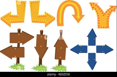 Différents types de panneaux illustration Illustration de Vecteur