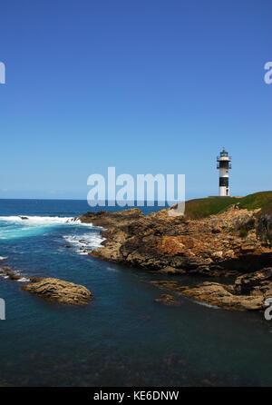 Espagne, Galice, province de Lugo, Ribadeo, côte près de Ribadeo, Faro de Ila Pancha, Phare Banque D'Images