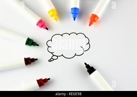 Un concept de droit d'une bulle Banque D'Images