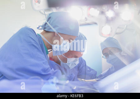 Chirurgiens spécialisés en chirurgie en salle d'opération Banque D'Images