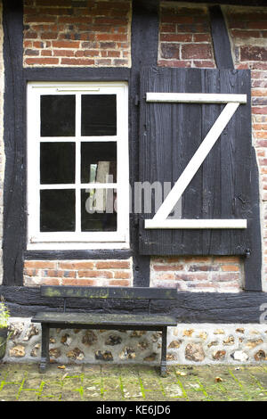 Détail de ferme médiévale en Normandie, France Banque D'Images