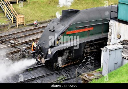 A4 6009 locomotive à vapeur pacific union d'Afrique du Sud, le hangar à la fer Swanage Dorset England UK Banque D'Images