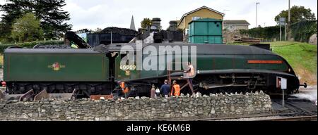 A4 6009 locomotive à vapeur pacific union d'Afrique du Sud, le hangar à la fer Swanage Dorset England UK Banque D'Images