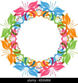 Couronne de fleurs, ronds, ornement motif cercles, vector illustration Illustration de Vecteur
