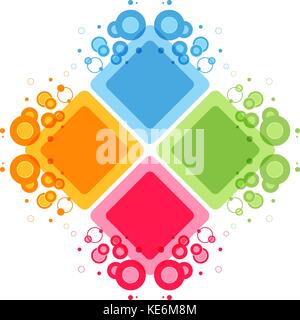 La saison quatre bannières, abstract background, conception carrée, élément infographique Illustration de Vecteur