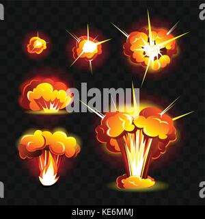 Grosse explosion - modern vector clip art isolé réaliste Illustration de Vecteur