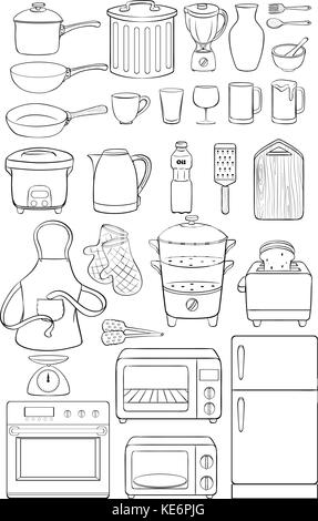 Différents types d'objets dans la chambre Illustration de Vecteur