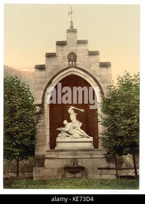 Le monument de Winkelried à Stans, en Suisse, commémore le personnage historique Arnold Winkelried. Situé à Unterwald, ce monument rend hommage à son rôle dans l’histoire et la légende suisses. Banque D'Images