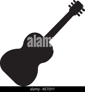 Guitare flamenco, icône 2 illustration vectorielle, panneau noir sur fond isolé Illustration de Vecteur