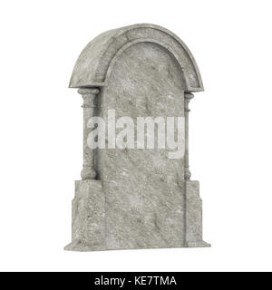 Pierre tombale blanche isolée Banque D'Images