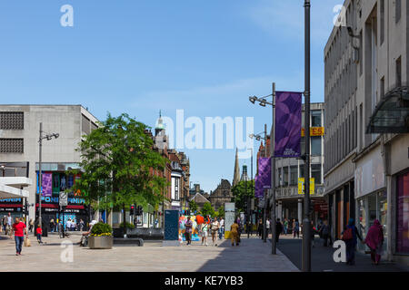 Voir recherche de la lande vers pinstone Street, Sheffield, Royaume-Uni Banque D'Images