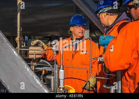 Marcus Hook, NJ, construction de raffineries industrielles. Banque D'Images